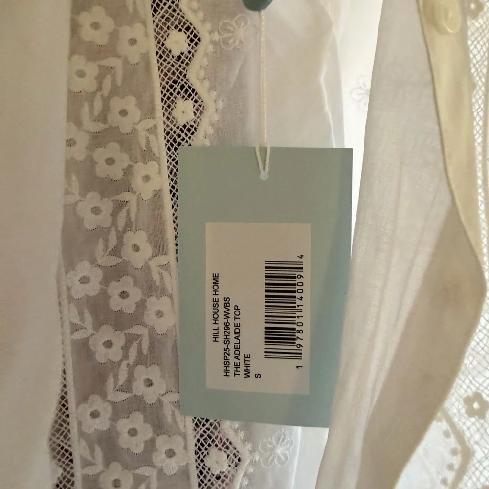 Hill House the Adelaide Top in White Broderie - Picture 6 of 10